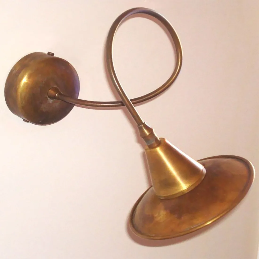 Applique BA-KATIA lampada parete rustica ottone modellabile interno E14