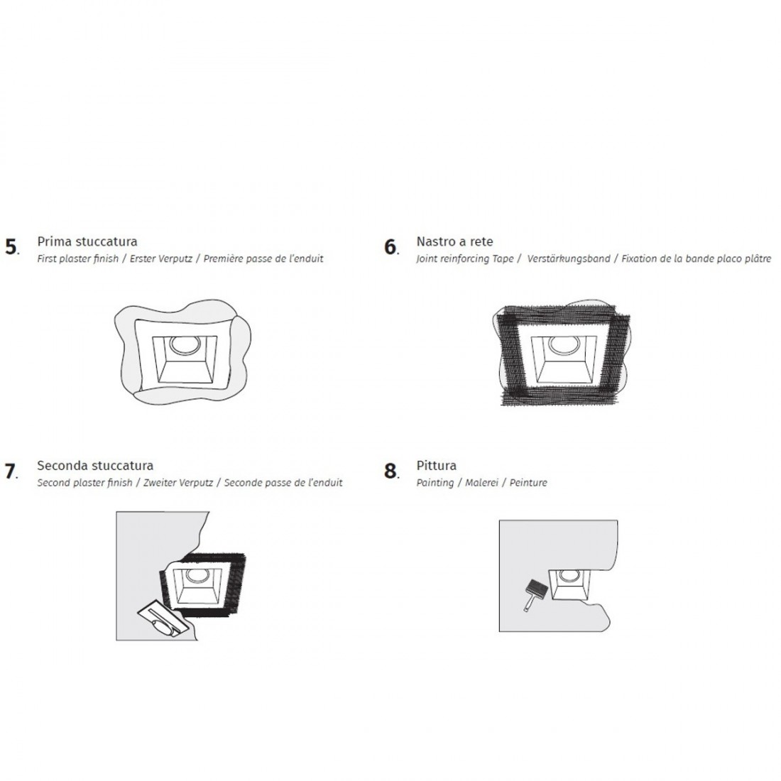 Faretto incasso BF-4045C 3008 LED 13W SISTEMA WIRELESS gesso bianco verniciabile vetro scomparsa cartongesso interno IP20