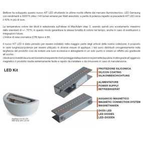 Applique BF-CIELO 8336 3065 45CM LED 15W 2250LM gesso verniciabile lampada parete vaschetta interno IP20