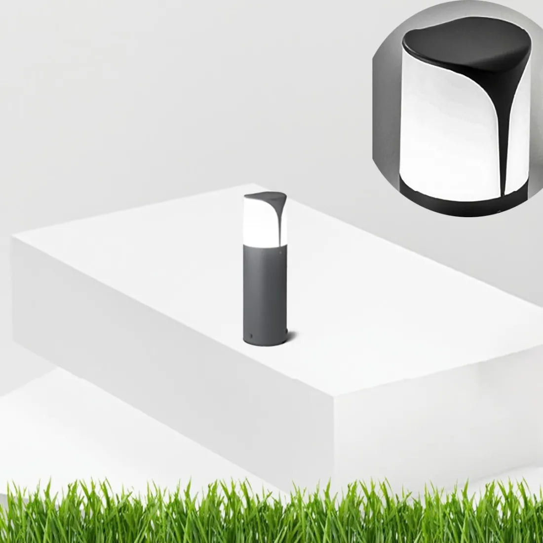 Lampioncino GE-GES730 E27 LED IP44 alluminio antracite grigio bianco lampada terra moderna esterno