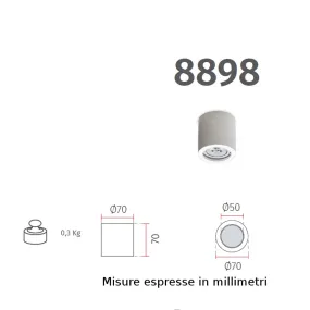 BF-MINIMAL ROUND plafonnier 8898 8900 GU10 10W plafonnier cylindre peinture en plâtre blanc à l'intérieur