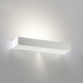 Applique BF-MENSOLA 8481 53 34CM R7s LED gesso bianco verniciabile biemissione rettangolare lampada parete moderna interno IP20