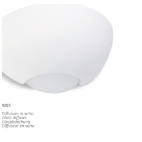 Applique BF-9207 3057 LED 9W gesso bianco verniciabile lampada parete biemissione vaschetta interno IP20