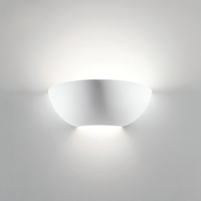 Applique BF-9207 41 E27 LED gesso bianco verniciabile lampada parete biemissione vaschetta interno IP20