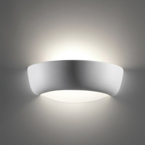 Applique BF-8215 41 E27 LED gesso bianco verniciabile biemissione lampada parete vaschetta interno IP20