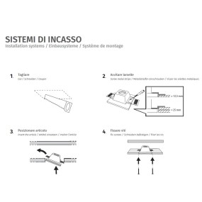 Applique incasso BF-4167 3004 LED 6.5W 600LM SISTEMA WIRELESS  gesso bianco verniciabile scomparsa cartongesso muro interno