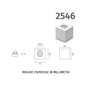 Applique BF-2546 9X9 GU10 10W LED gesso bianco verniciabile lampada parete monoemissione cubo interno IP20