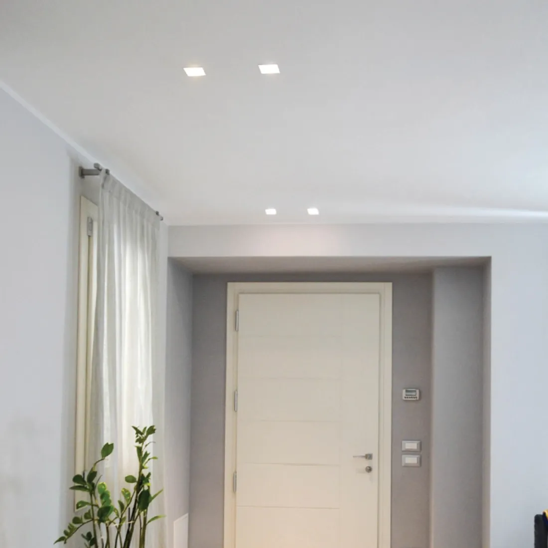 Faretto incasso BF-4278 GU10 LED gesso bianco verniciabile quadrato cartongesso muratura interno IP20 IP44