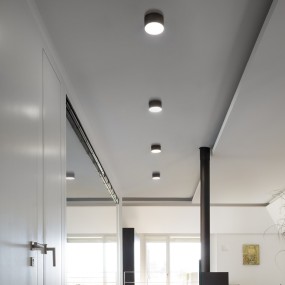 Aluminium Deckenleuchte Gea Led CLOE 65 GPL242N LED schwarz rund moderne Indoor Deckenleuchte 12W 4000 ° K