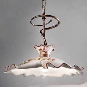 Suspension FE-MILANO C1127 E27 LED en céramique décorée à la main lustre d'intérieur classique rustique