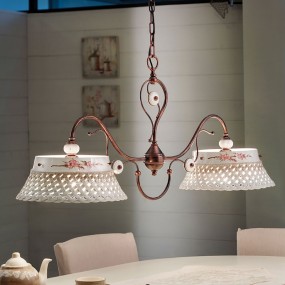 Lámpara de araña clásica Ferroluce VERONA C1222 BL E27 LED volante de cerámica