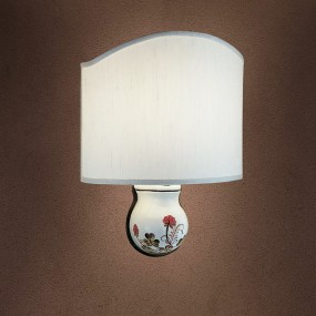 Applique FE-TRIESTE C430 E14 LED ventola stoffa ceramica dipinta artigianale classica rustica lampada parete interno