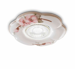 Faretto incasso FE-PESCARA FIORE C483 E14 R50 LED incasso ceramica decorata artigianale classico interno