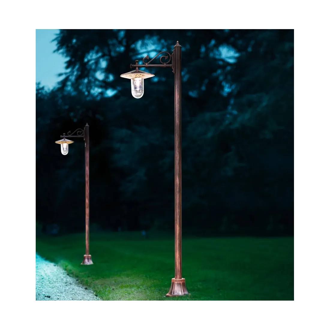 Pôle FE-GENOVA A403 TE E27 LED IP44 lampe plate externe décorée aluminium classique