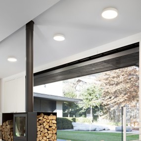 Plafoniera GE-GPL260 16W LED 1296LM IP20 alluminio bianco opaco modulo led integrato lampada soffitto tonda moderna interno