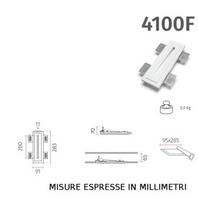 Faretto incasso BF-4100F LED 2W 200LM WIRELESS gesso verniciabile verticale segnapasso cartongesso muro interno IP20