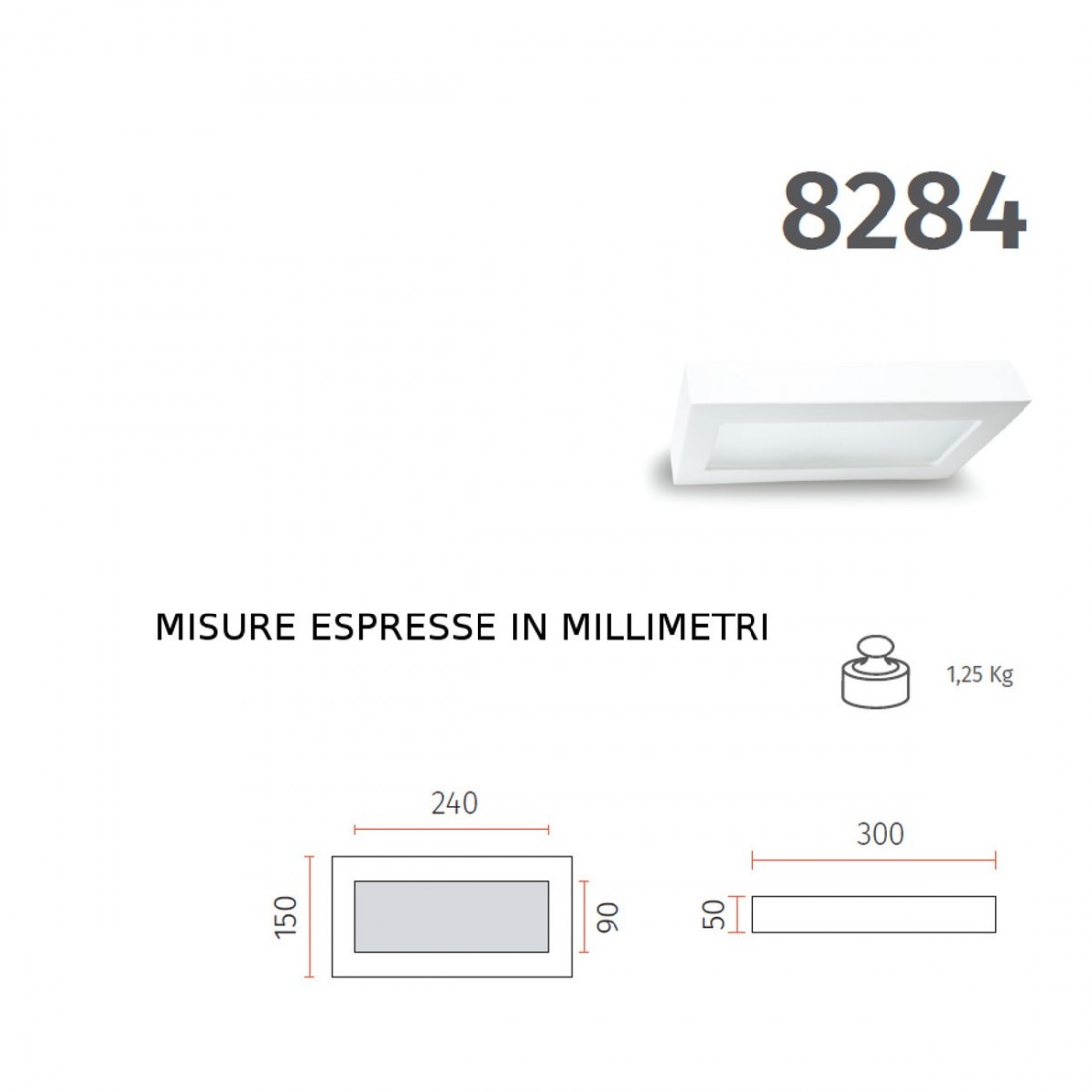 Applique BF-8284 3071 LED 15W 2250LM module de biémission en plâtre blanc lampe rectangulaire mur intérieur IP20