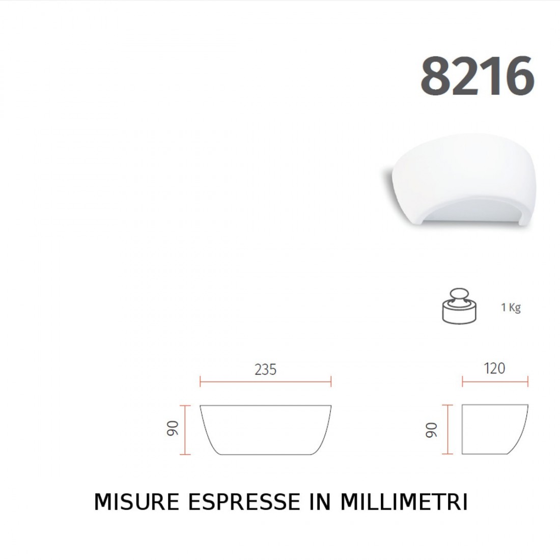 Applique BF-8216 3057 LED 9W 1350LM gesso bianco dipingere lampada parete modulo interno IP20