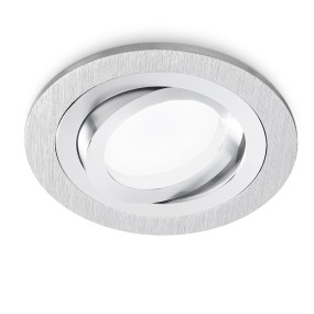 Spot encastré GE-GFA090 GU10 LED IP20 orientable aluminium brossé blanc noir mat spot plaque de plâtre ronde