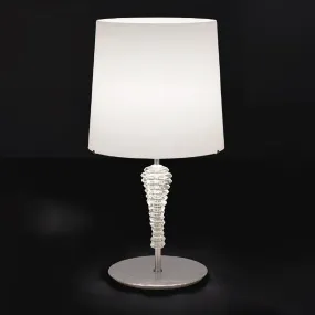 Abat-jour LM-4422 1LT E27 LED 58H vetro soffiato bianco crema cristallo lampada tavolo classica interno