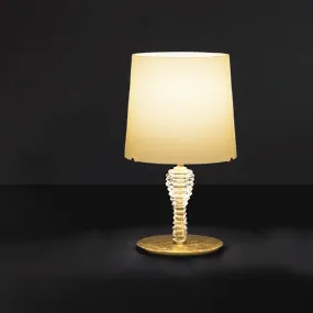 Abat-jour LM-4420 1L E27 LED 38H vetro soffiato bianco crema cristallo lampada tavolo classica interno