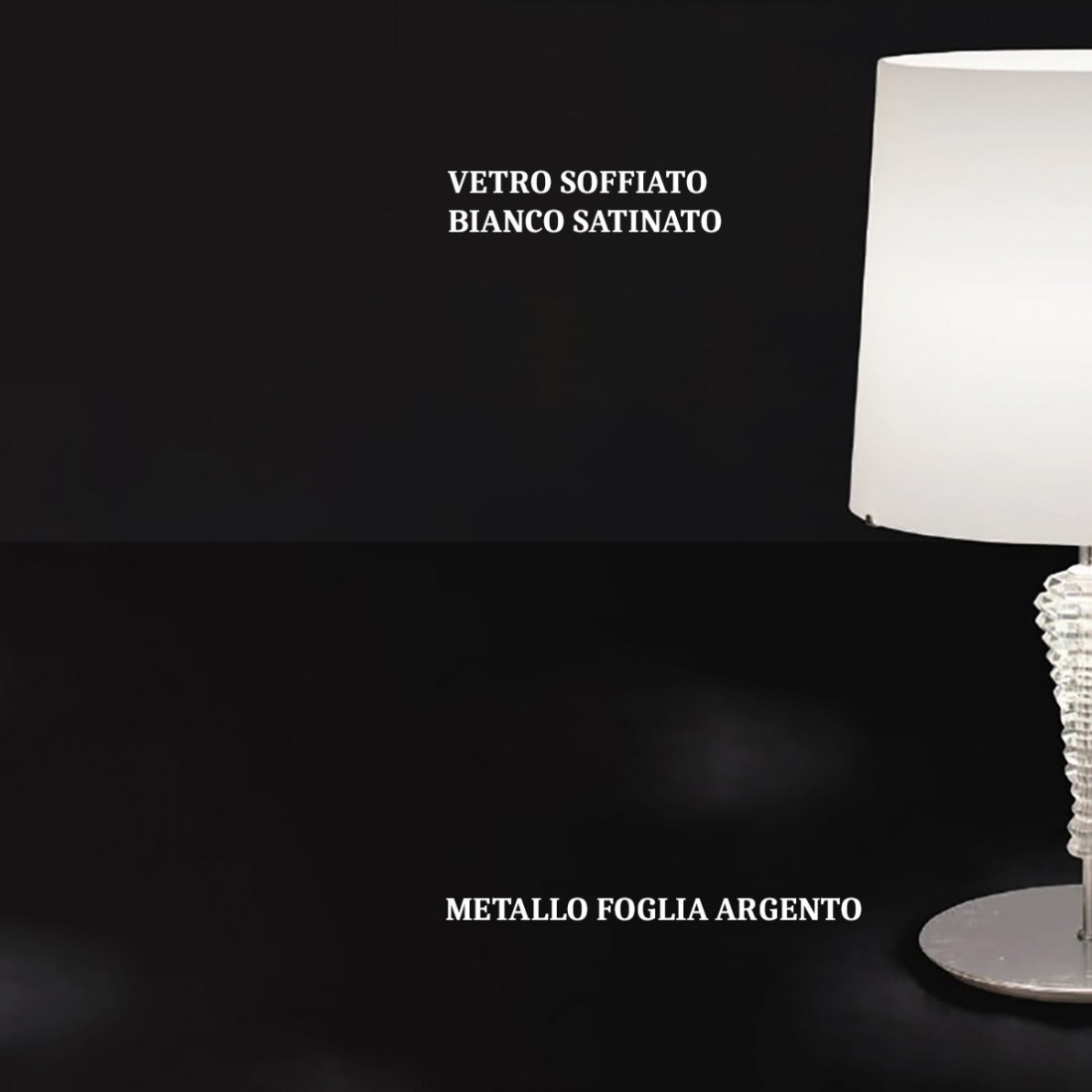 Abat-jour LM-4420 1L E27 LED 38H vetro soffiato bianco crema cristallo lampada tavolo classica interno