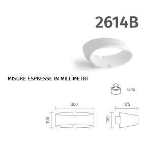 Applique BF-2614B LED 12W gesso fascia verniciabile biemissione lampada parete interno IP20