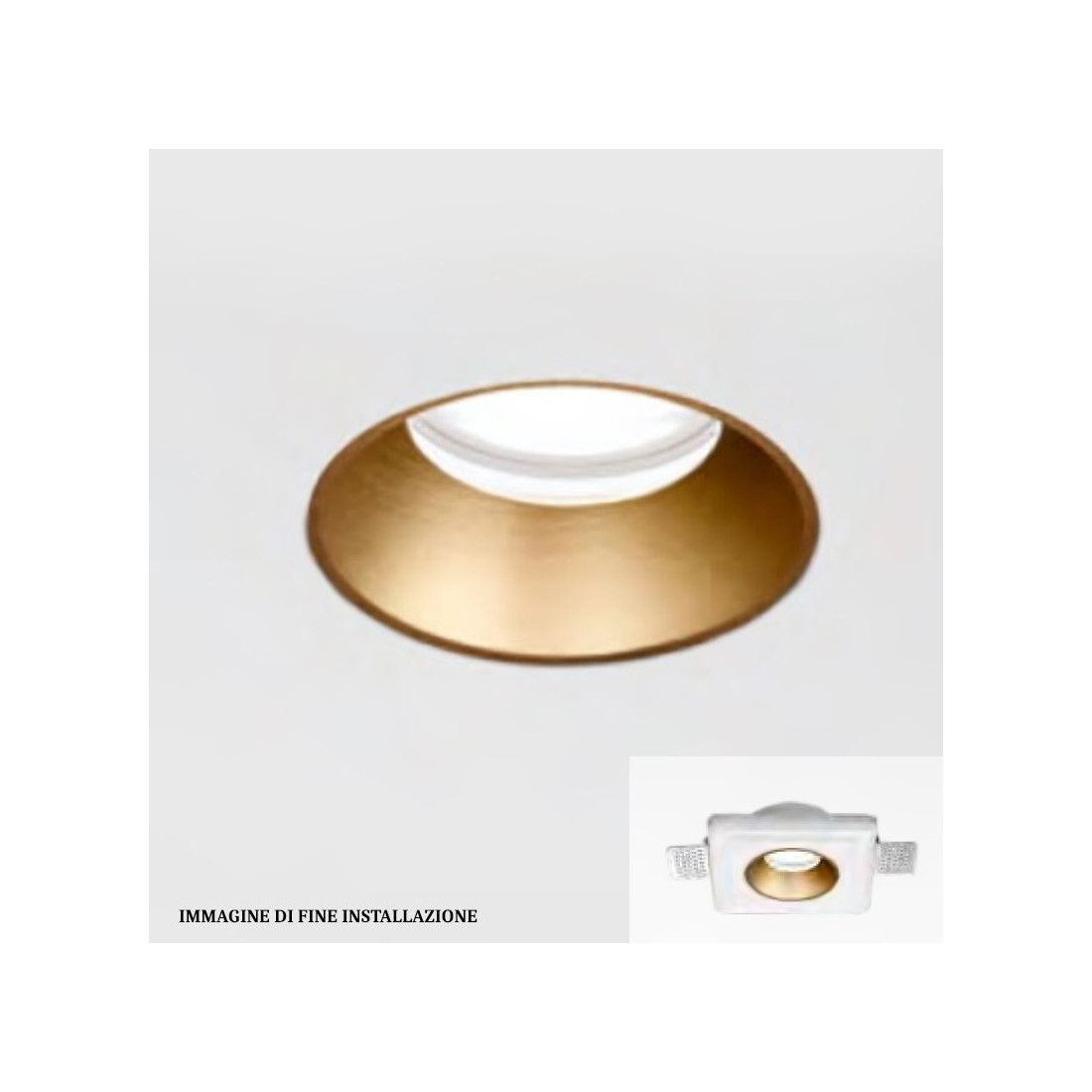 Faretto incasso GE-GFA635 GU10 LED IP20 classico gesso rame giallo lampada soffitto tondo cartongesso interno