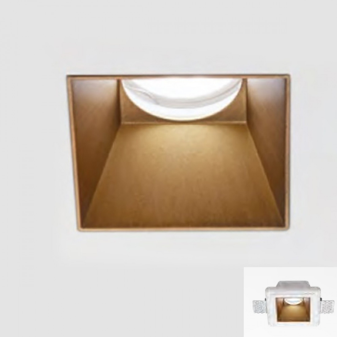 Faretto incasso GE-GFA642 classico gesso lampada incasso soffitto quadrata rame giallo interno