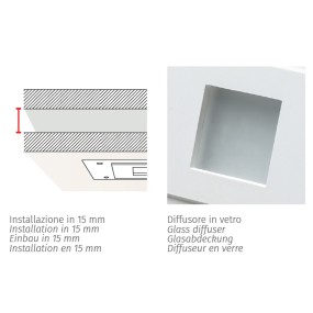 Spot encastré BF-4193 LED 6.5W 850LM SANS FIL plâtre blanc plaque de plâtre rectangulaire à peindre IP20 / IP44