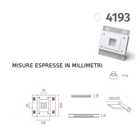 Spot encastré BF-4193 LED 6.5W 850LM SANS FIL plâtre blanc plaque de plâtre rectangulaire à peindre IP20 / IP44