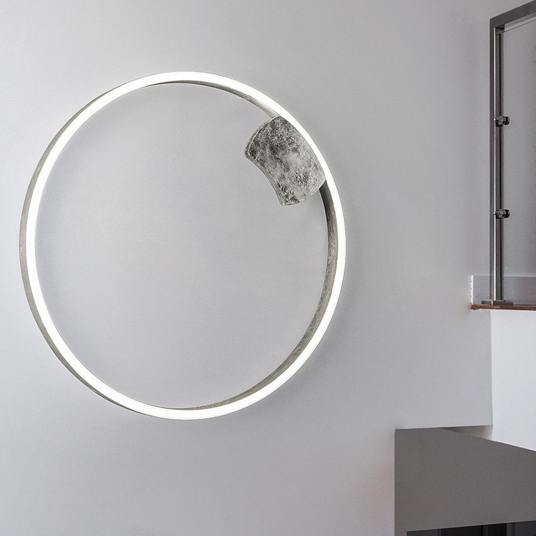 Plafoniera FB-LOOP 2129 PL75 45W LED 2450LM 75CM alluminio verniciato decorato silicone lampada parete soffitto cerchio interno