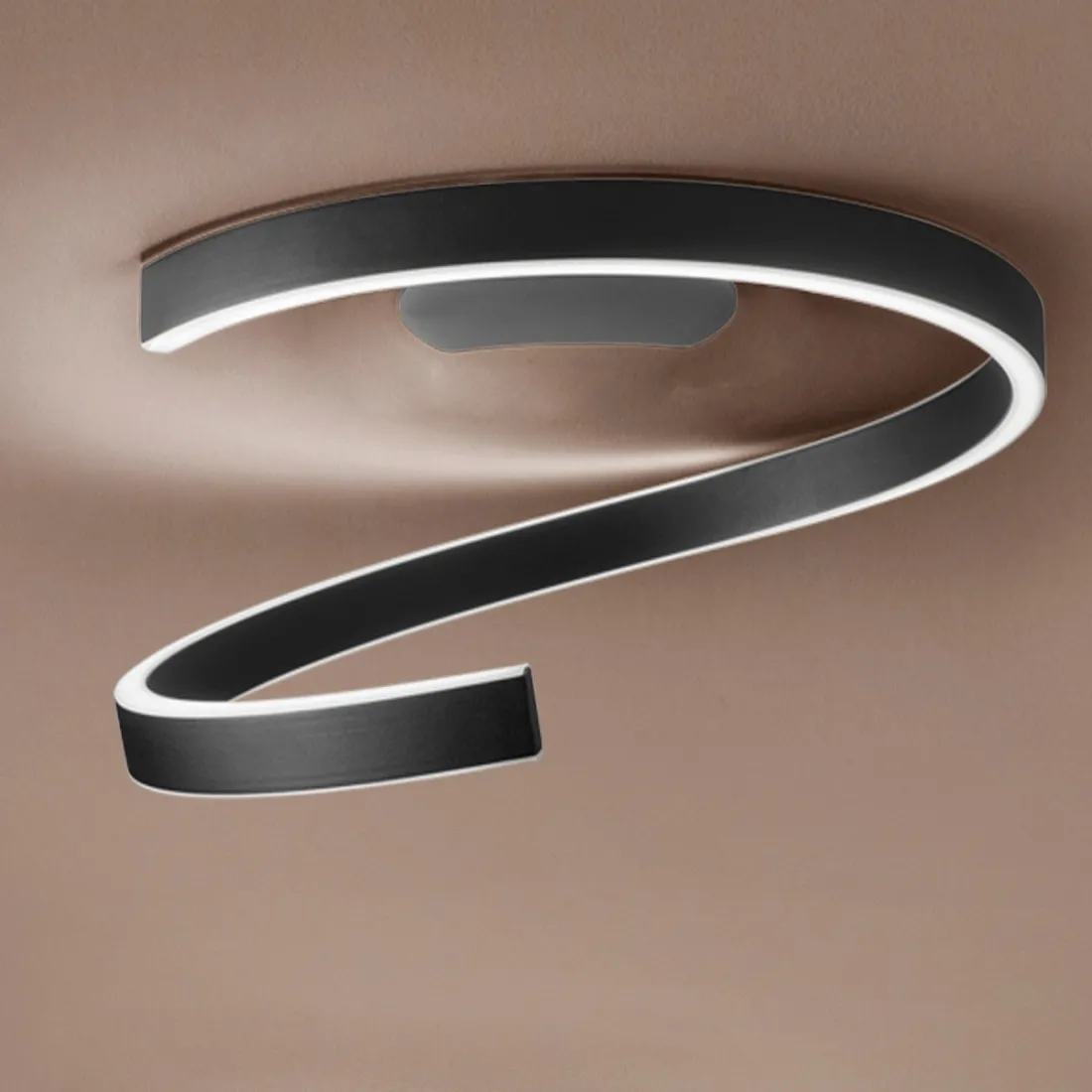 Plafonnier FB-SPIRA 2130 PL60 50W LED 2800LM 4000 ° K 60CM IP20 plafonnier ultramoderne en aluminium peint