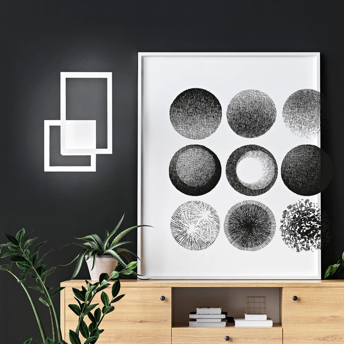 PZ-CROSS 6598 Applique murale LED 20W 1500LM 3000 ° K applique murale aluminium noir blanc panneaux de plafond ultra-modernes