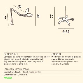 Piantana CLOSE 5333+5336 Perenz illuminazione