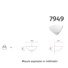 Aplique de yeso de esquina Belfiore 9010 LAILA ANGLE 7949.42 E27 LED