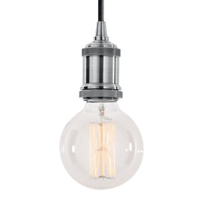Lampadario moderno Ideal Lux FRIDA SP1 139425 139432 E27 LED sospensione metallo cromo nero calata interno