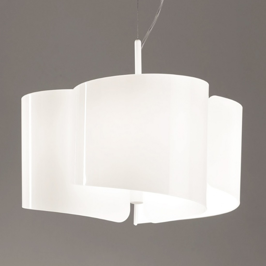 Lustre moderne rond en verre blanc 3 ou 5 lumières E27 led