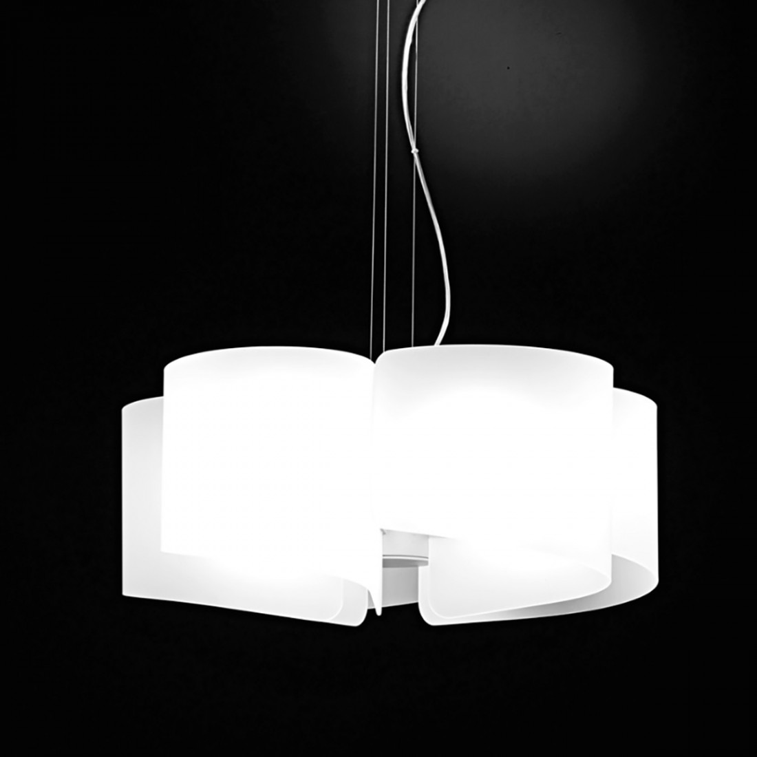 Lustre rond en verre blanc, hélice, moderne 5 lumières E27 led