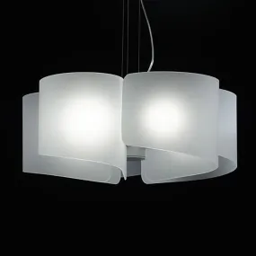 Runder weißer Glaskronleuchter, Helix, moderne 5 Lichter E27 LED