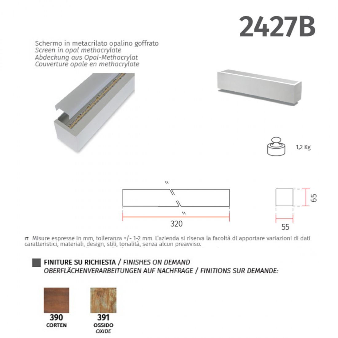 Aplique de yeso Belfiore 9010 BIBAIZE 2427B.3045 Aplique LED