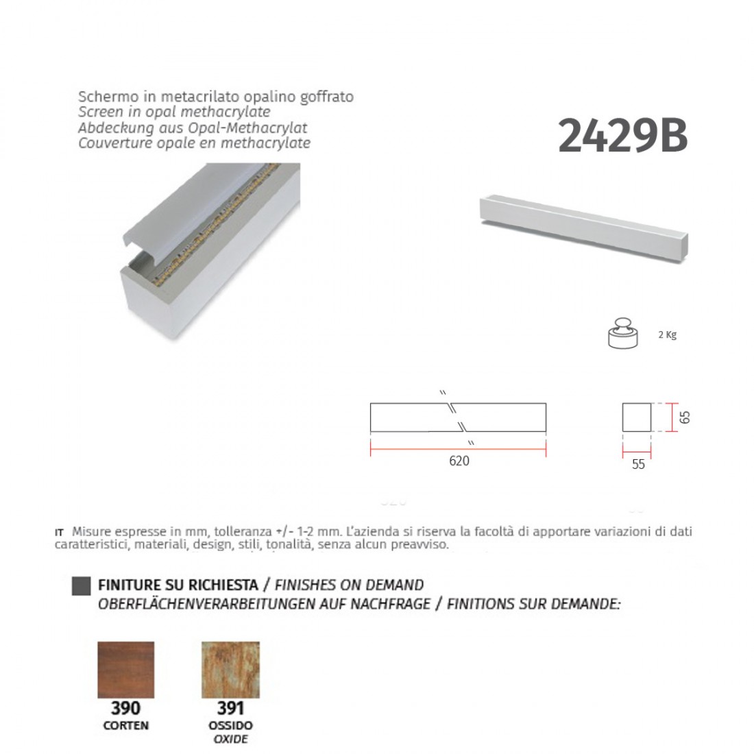 Applique gesso Belfiore 9010 BIBAIZE BIG 2429B.3045 LED