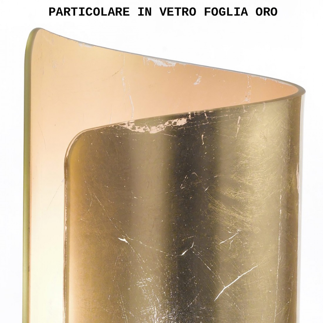 Plafonnier avec feuilles de verre grain E14, Made in Italy.