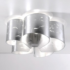 Deckenlampe aus Glas verziert mit Blattgold oder Silber, Helix, LED