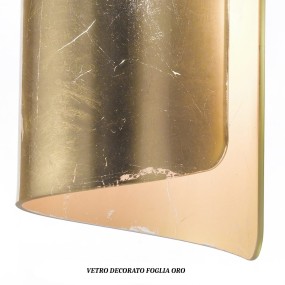 SN-PAPYRUS 0383 E27 LED Kronleuchter 15cm Glasdekor Blattgold Blattsilber klassische Innenaufhängung IP20