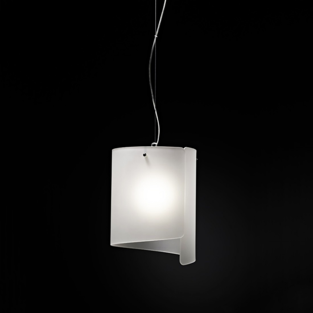 Kleiner moderner LED-Glaskronleuchter in glänzendem Weiß oder Schwarz
