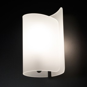 Moderne schwarze oder weiße Glaswandleuchte 1 LED-Licht diffuses Licht