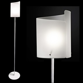 Lampadaire SN-PAPIRO 0388 E27 LED 26CM 185H dimmable verre blanc brillant noir lampadaire intérieur moderne IP20