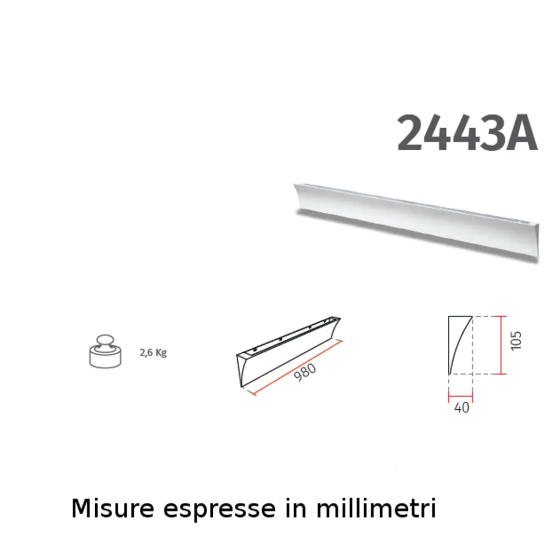 Applique BF-2443A STRIP LED 10W SANS FIL blanc lampe en plâtre mur intérieur dissimulé IP20
