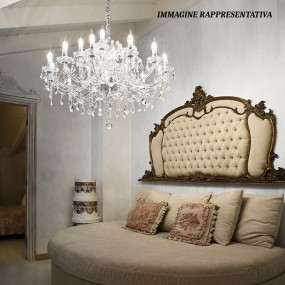 Lampadario cristallo cromo lucido Ideal Lux NAPOLEON SP8 CR 167244